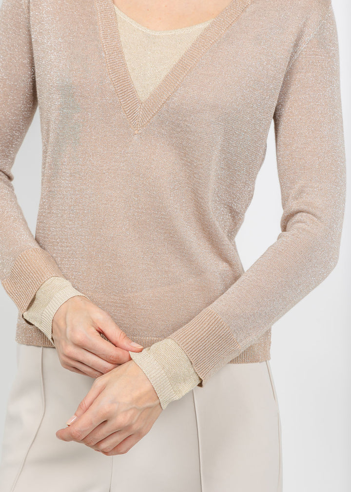 BK Jackeline Metallic Top in Gold available at Barbara Katz