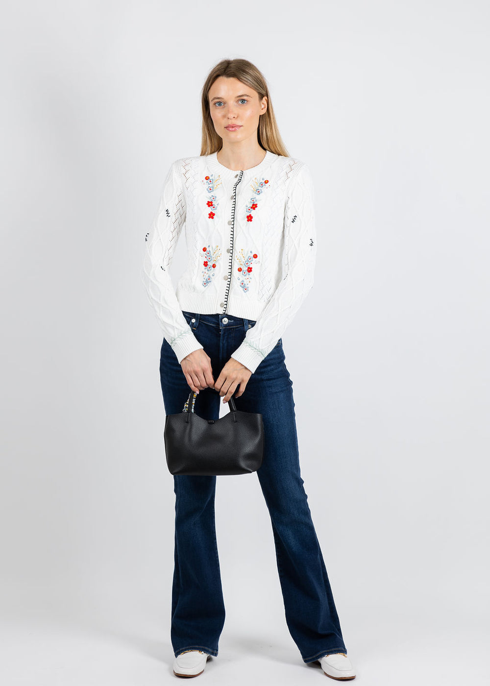 BK Jaden Embroidered Cardigan in Multi available at Barbara Katz