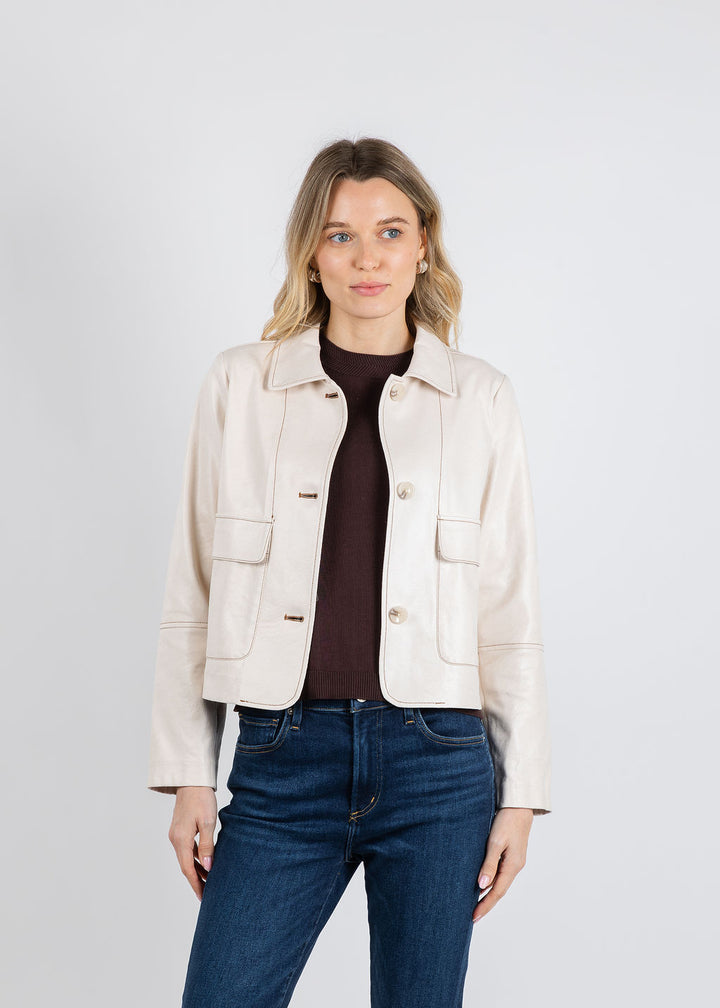 BK Kelly Jacket With Pocket in Caffe Latte available at Barbara Katz