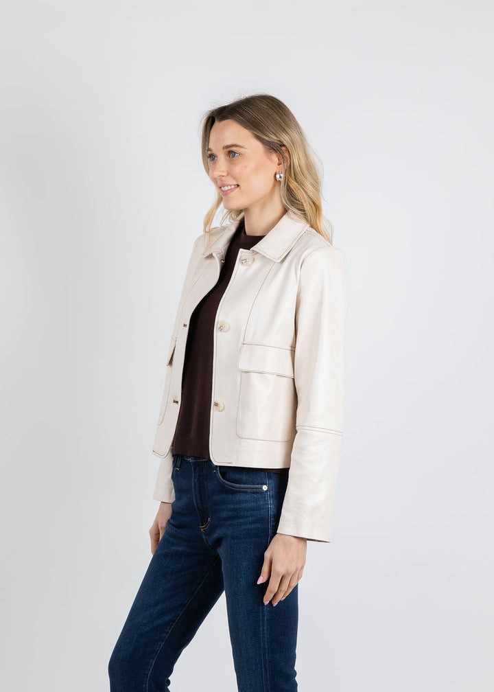 BK Kelly Jacket With Pocket in Caffe Latte available at Barbara Katz
