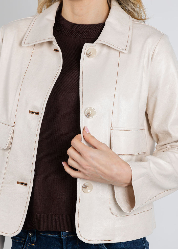 BK Kelly Jacket With Pocket in Caffe Latte available at Barbara Katz