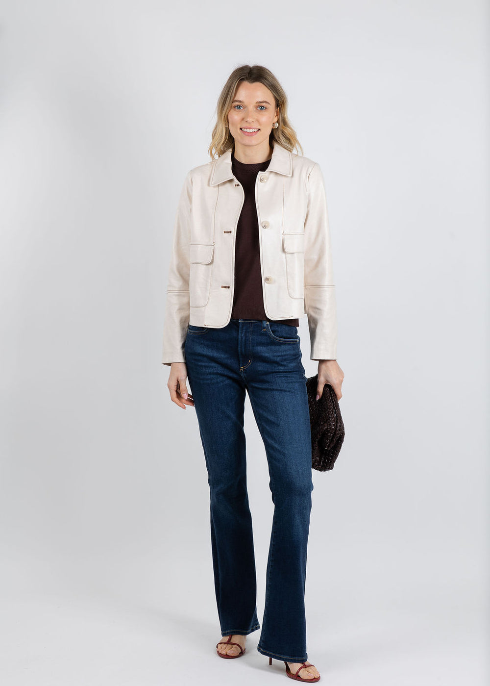 BK Kelly Jacket With Pocket in Caffe Latte available at Barbara Katz