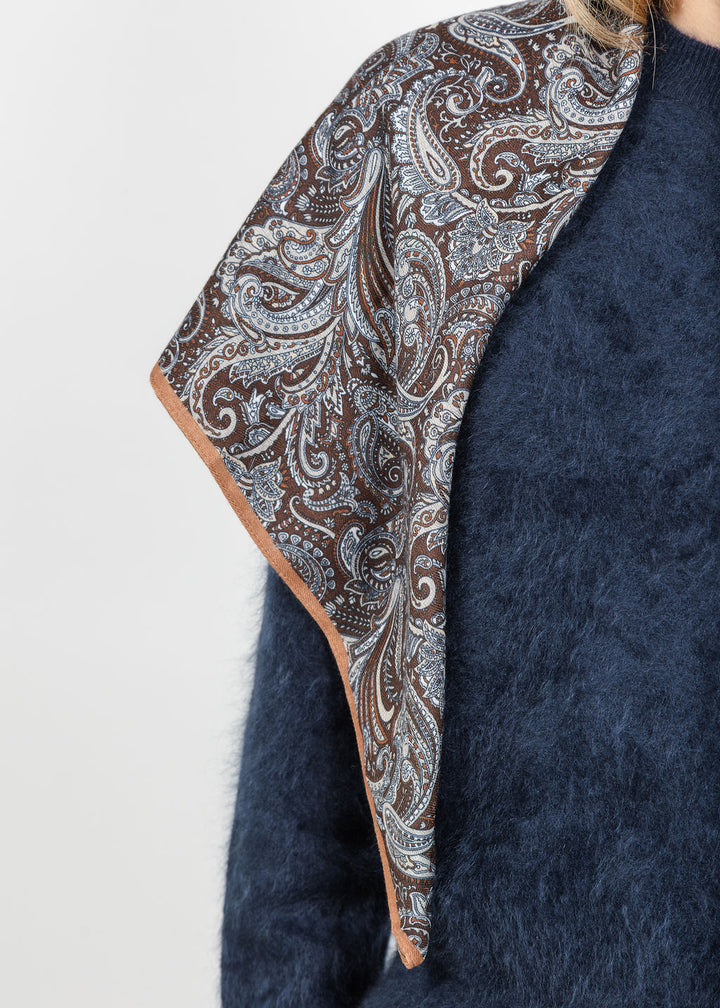 BK Large Paisley Scarf in Brown available at Barbara Katz