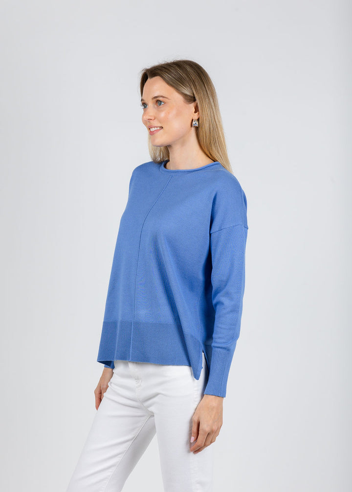 BK Lexi Center Seam Sweater in Humid Blue available at Barbara Katz