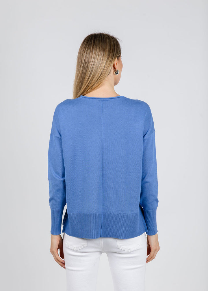 BK Lexi Center Seam Sweater in Humid Blue available at Barbara Katz