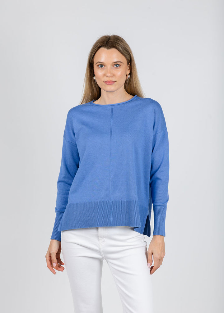 BK Lexi Center Seam Sweater in Humid Blue available at Barbara Katz