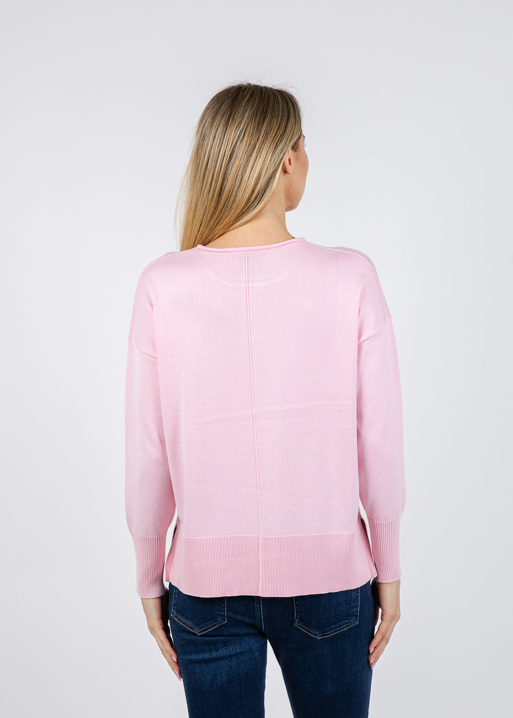 BK Lexi Center Seam Sweater in Pink Pearl available at Barbara Katz