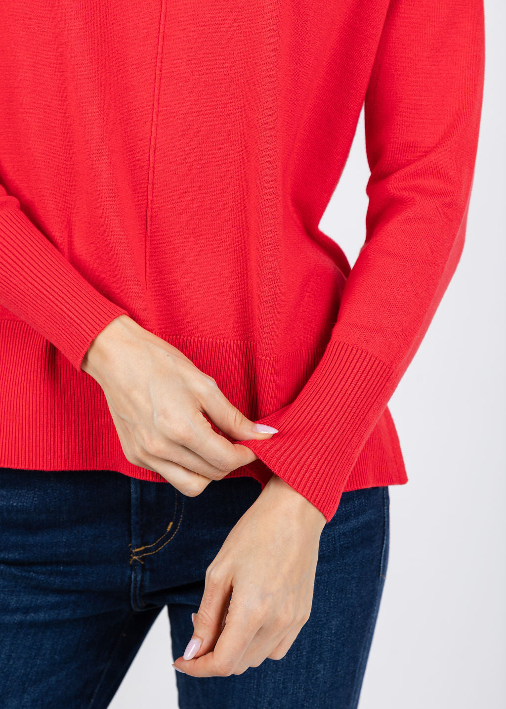 BK Lexi Center Seam Sweater in Red available at Barbara Katz