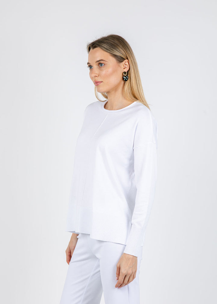 Lexi Center Seam Sweater - White