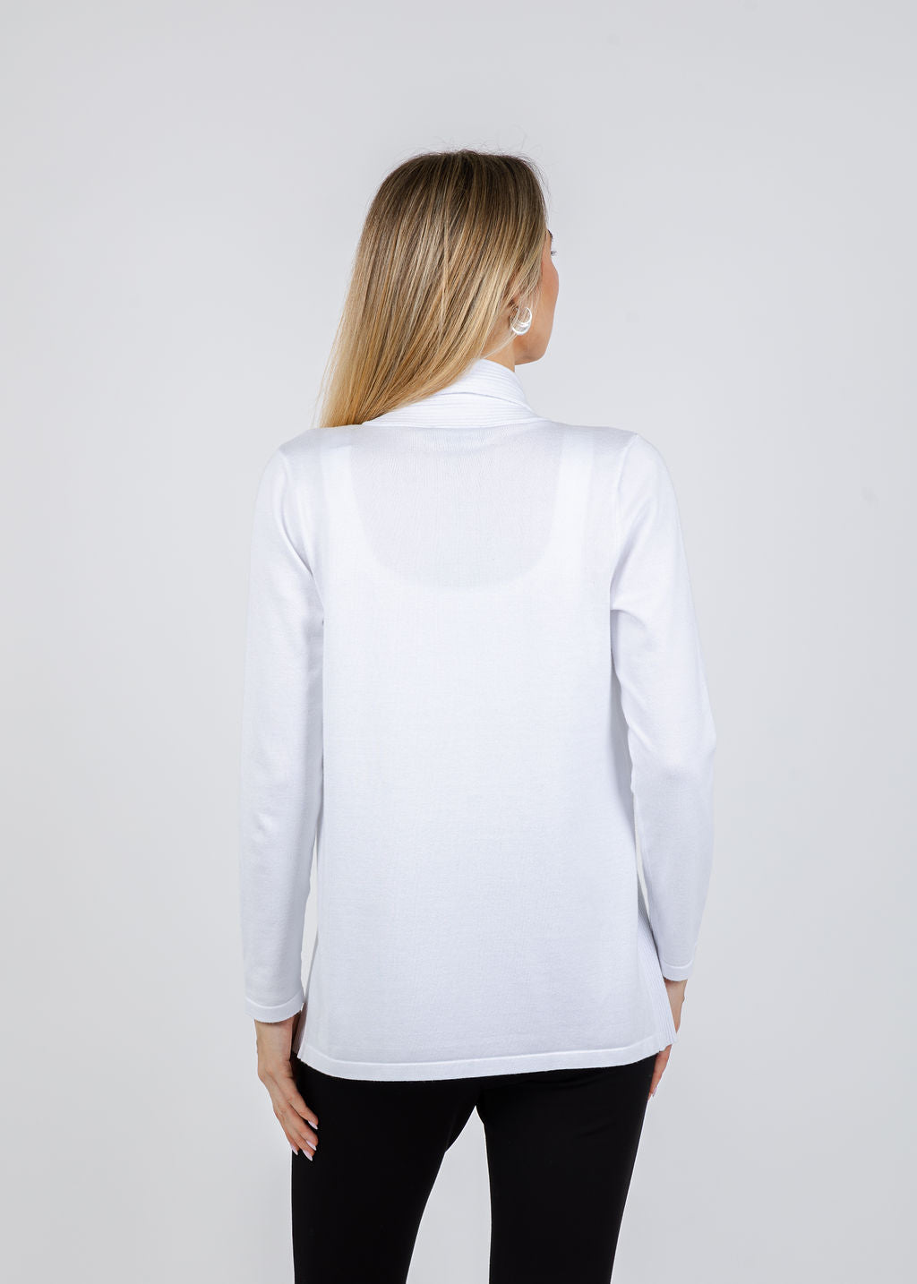 BK Luisa Long Cardigan in White available at Barbara Katz