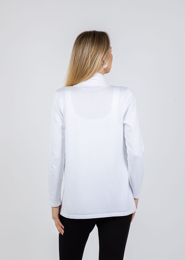 BK Luisa Long Cardigan in White available at Barbara Katz