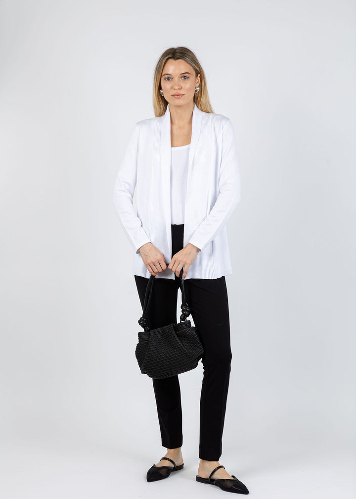 BK Luisa Long Cardigan in White available at Barbara Katz