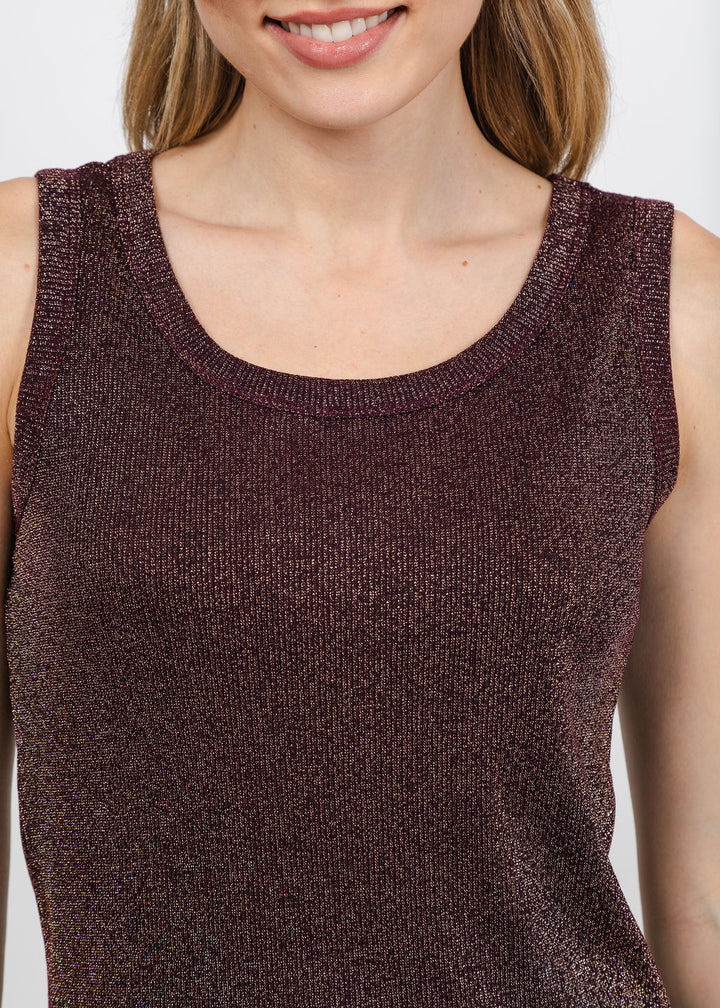BK Lurex Tank Top in Aged Wine available at Barbara Katz