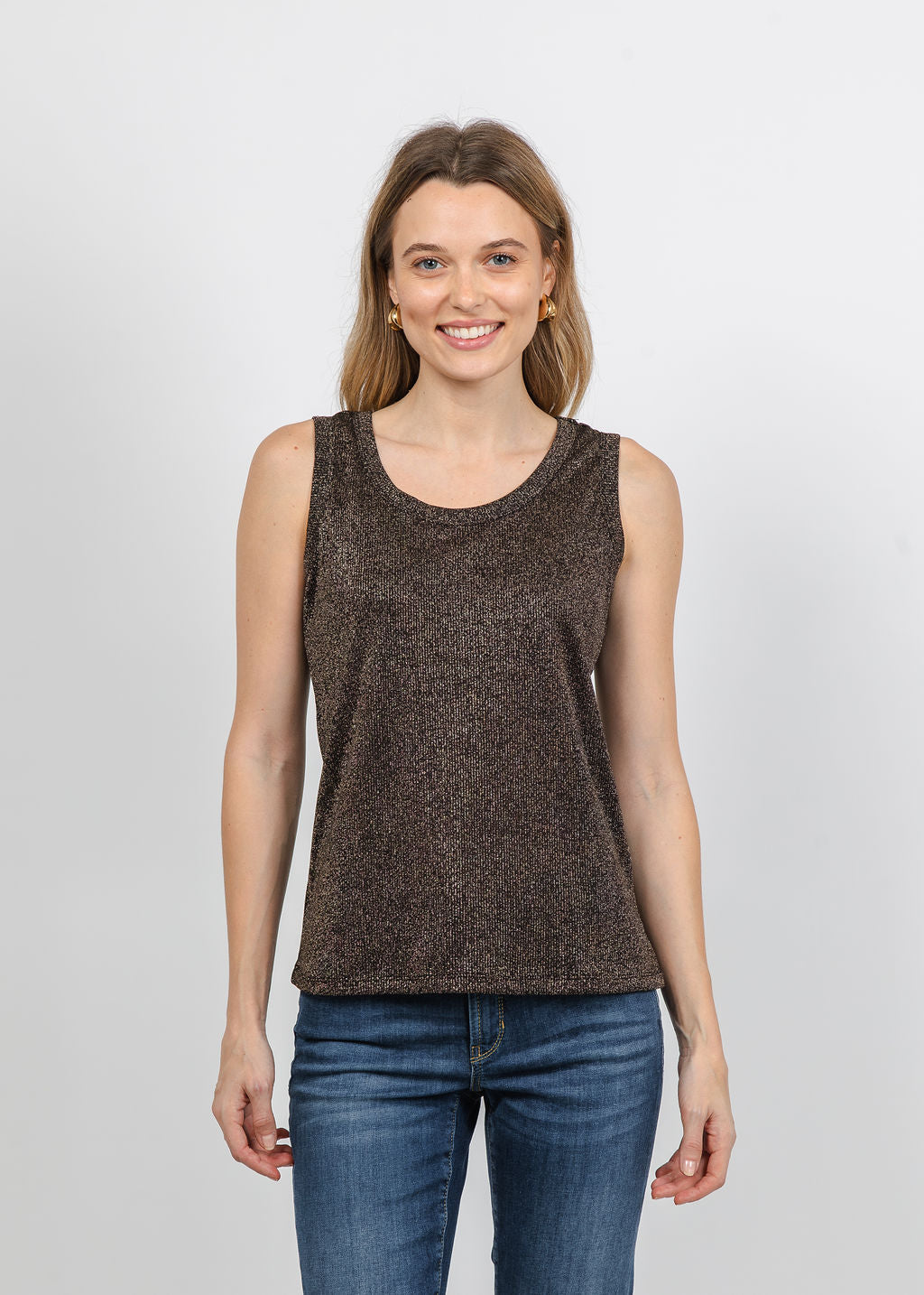 BK Lurex Tank Top in Black available at Barbara Katz