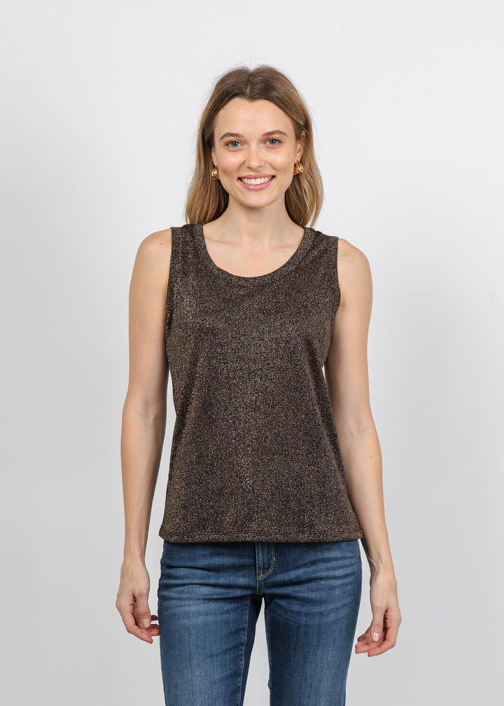 BK Lurex Tank Top in Black available at Barbara Katz