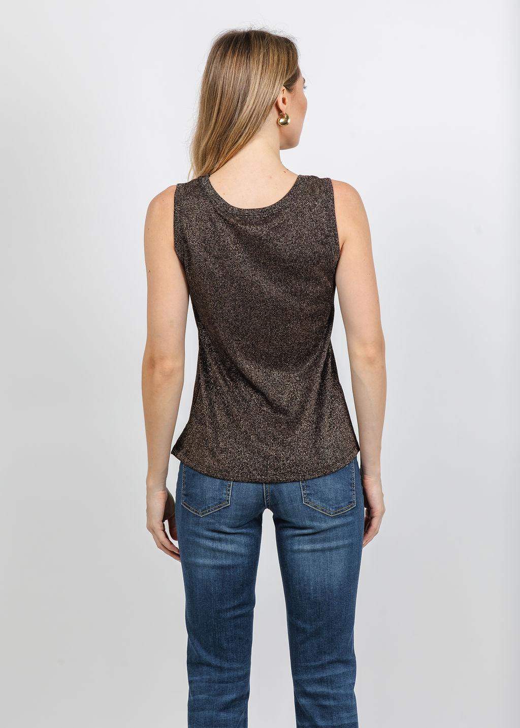BK Lurex Tank Top in Black available at Barbara Katz