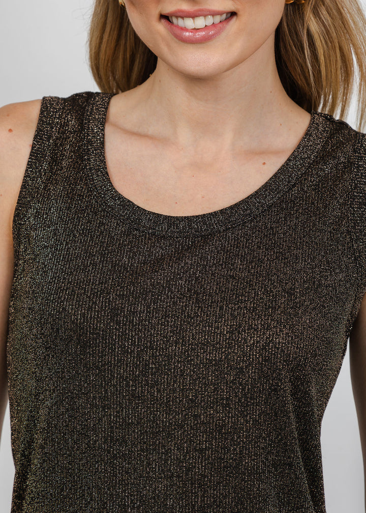 BK Lurex Tank Top in Black available at Barbara Katz