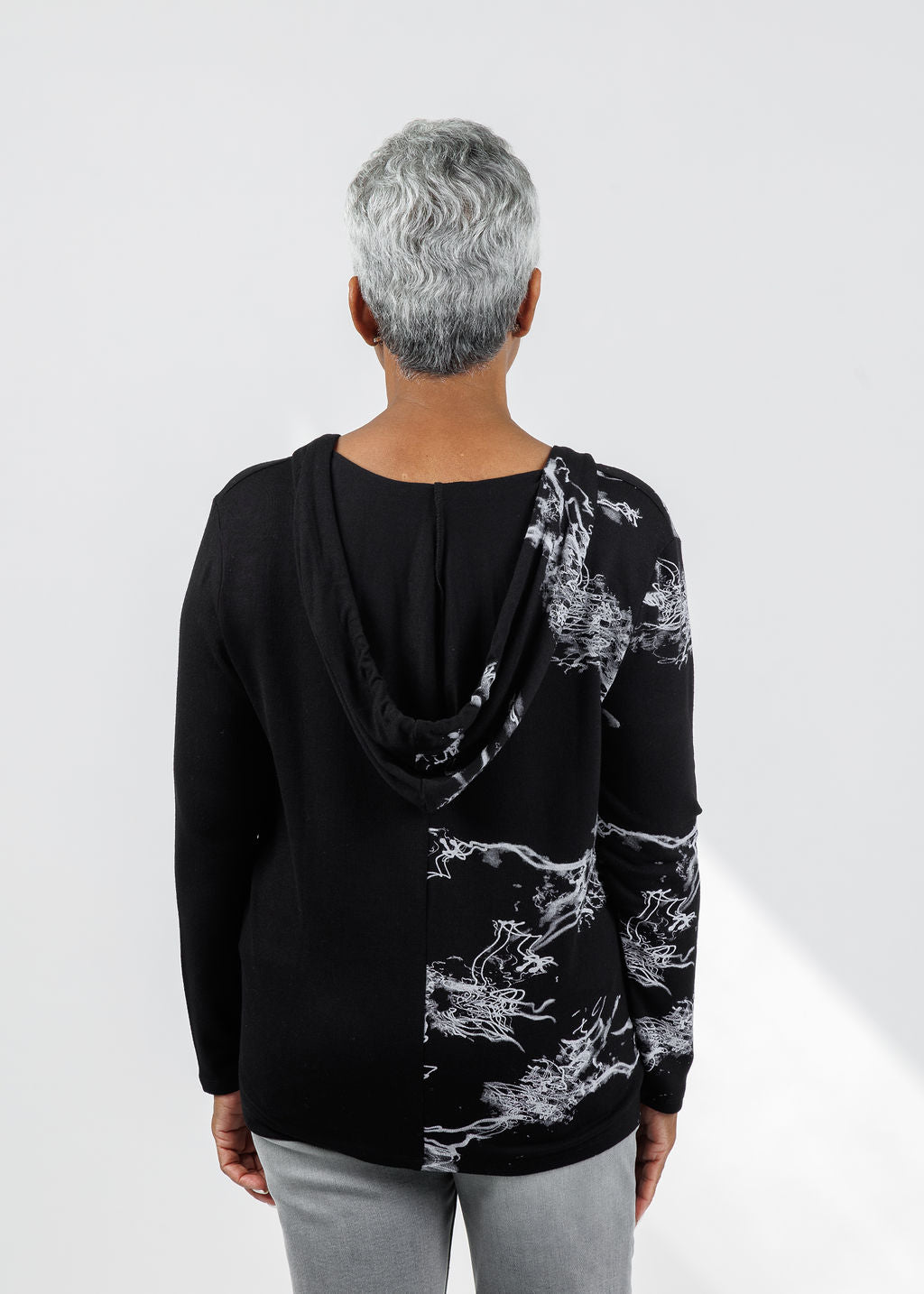 BK Maren Lightning Hoodie in Black/Multi available at Barbara Katz