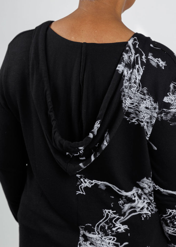 BK Maren Lightning Hoodie in Black/Multi available at Barbara Katz