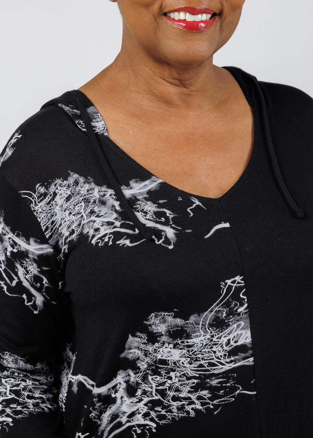 BK Maren Lightning Hoodie in Black/Multi available at Barbara Katz