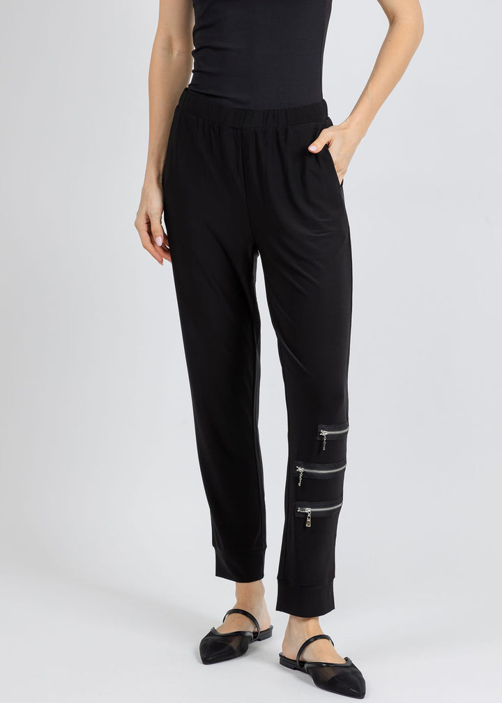 BK Margot Zip Pants in Black available at Barbara Katz