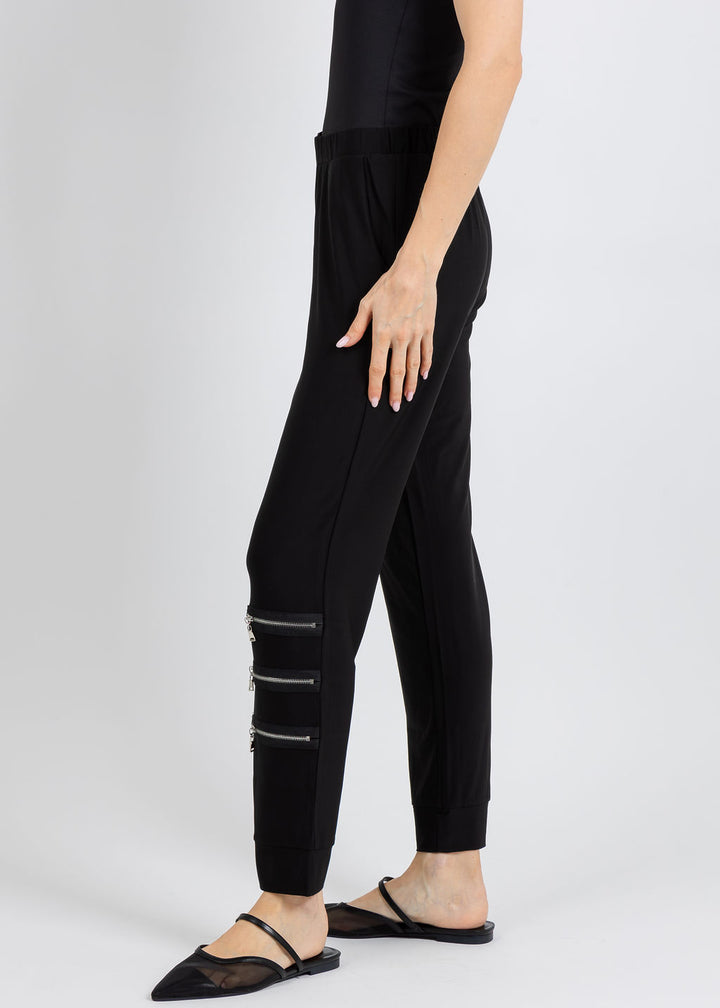 BK Margot Zip Pants in Black available at Barbara Katz