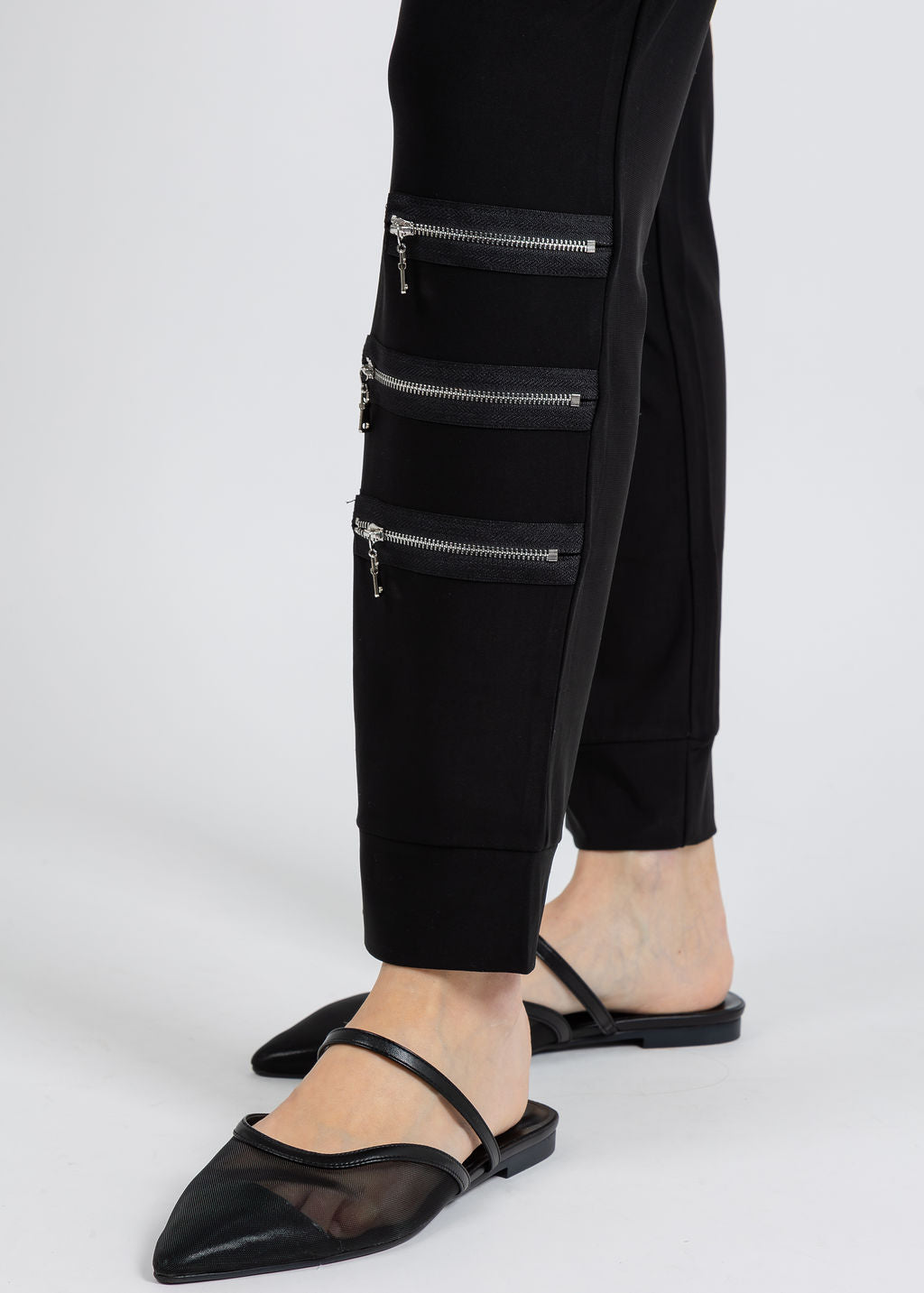 BK Margot Zip Pants in Black available at Barbara Katz
