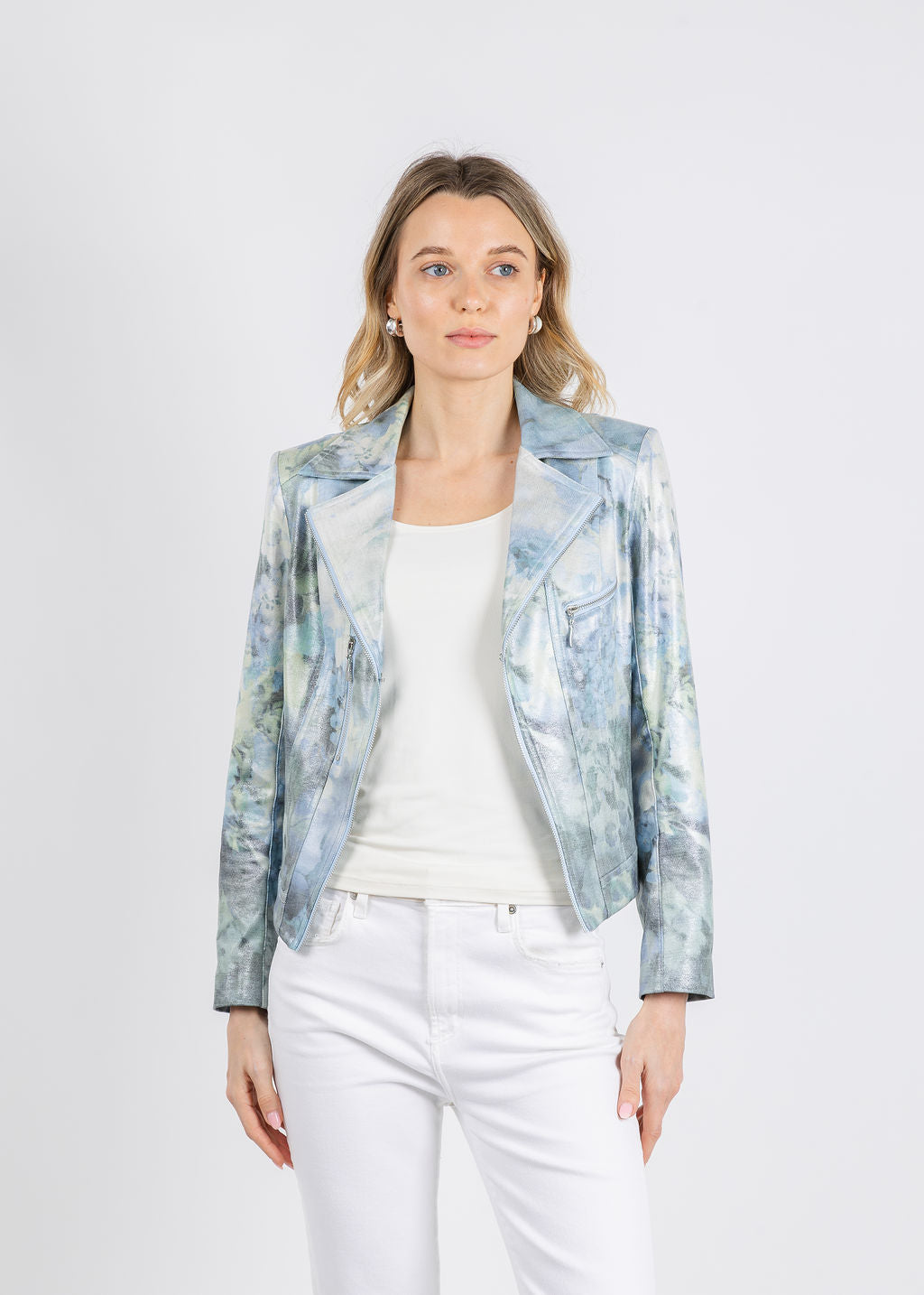 BK Mist Flower Jacket in Blue available at Barbara Katz
