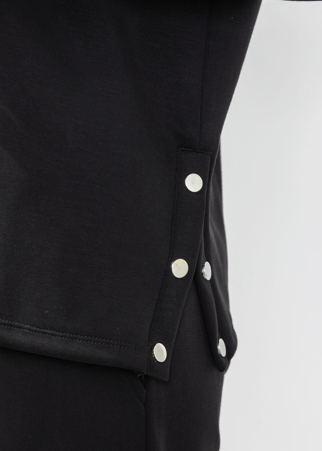 BK Modal Pullover with Side Snaps in Black available at Barbara Katz