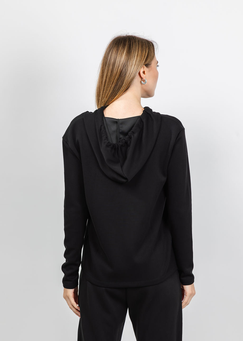 BK Modal Snap Hoodie in Black available at Barbara Katz