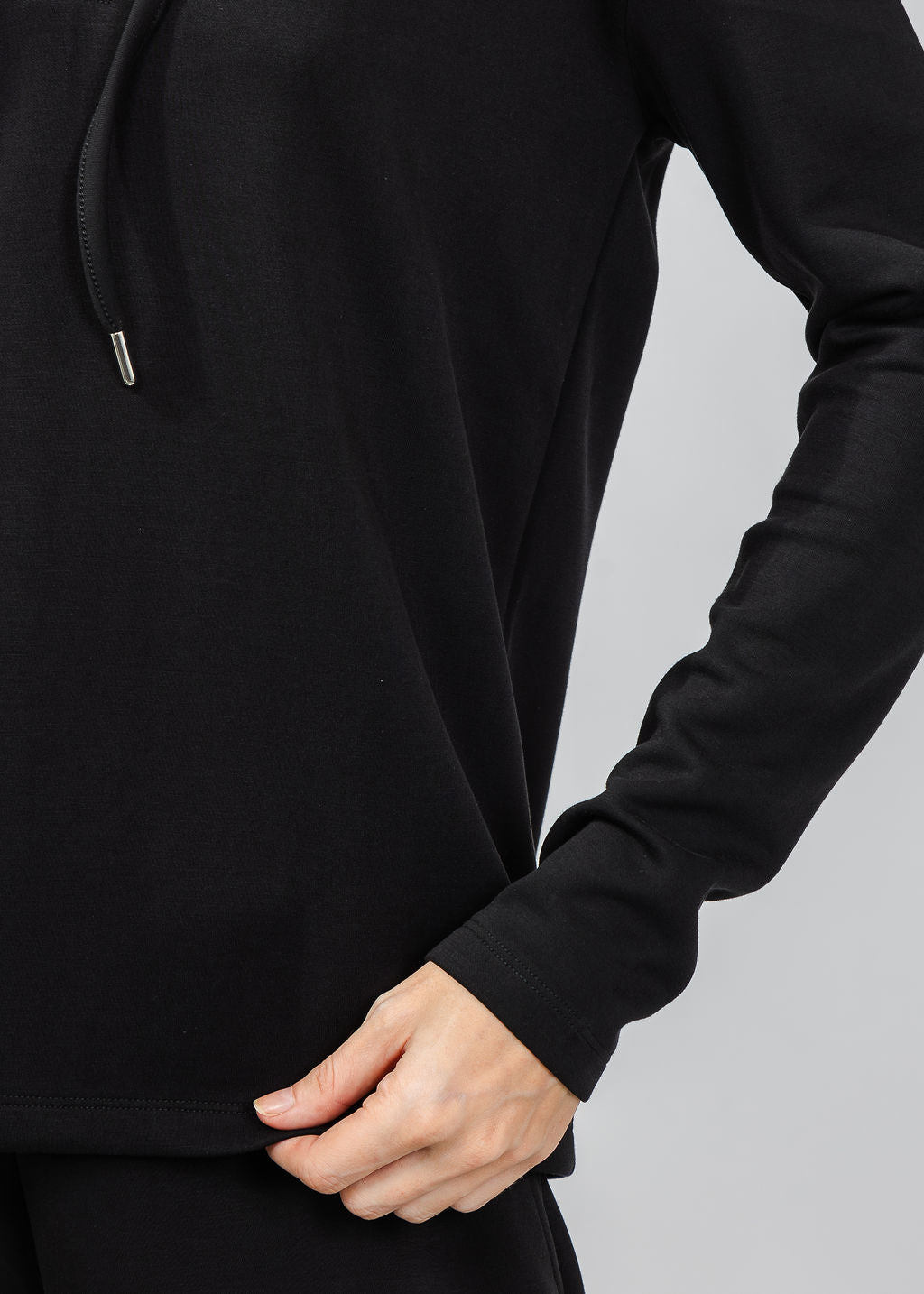 BK Modal Snap Hoodie in Black available at Barbara Katz