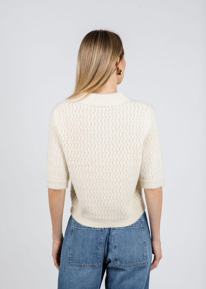 BK Moisa Polo Sweater in Birch available at Barbara Katz