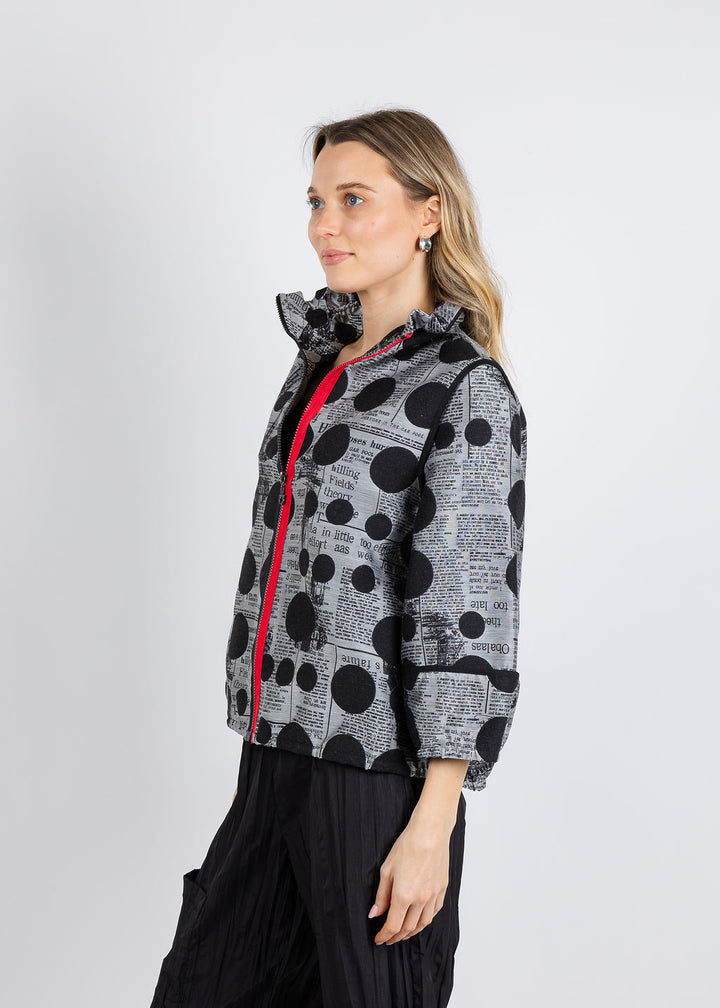 BK Newspaper Jacket in Black/Multi available at Barbara Katz