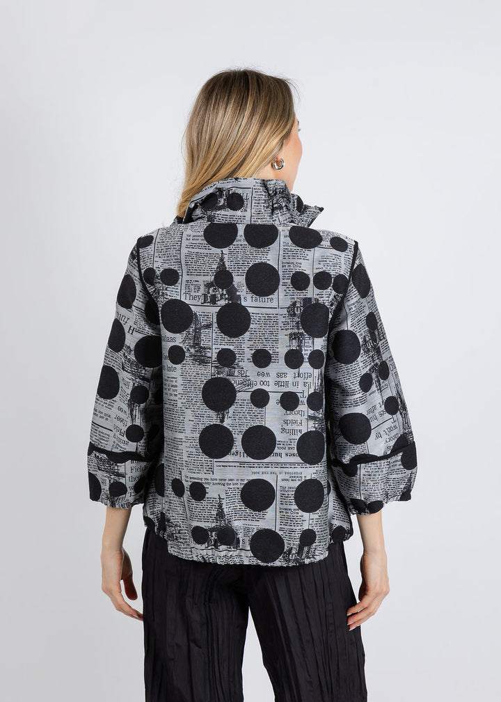 BK Newspaper Jacket in Black/Multi available at Barbara Katz