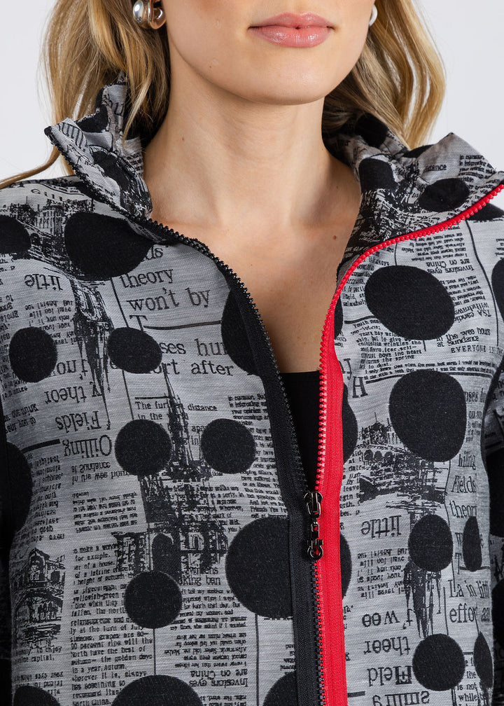 BK Newspaper Jacket in Black/Multi available at Barbara Katz