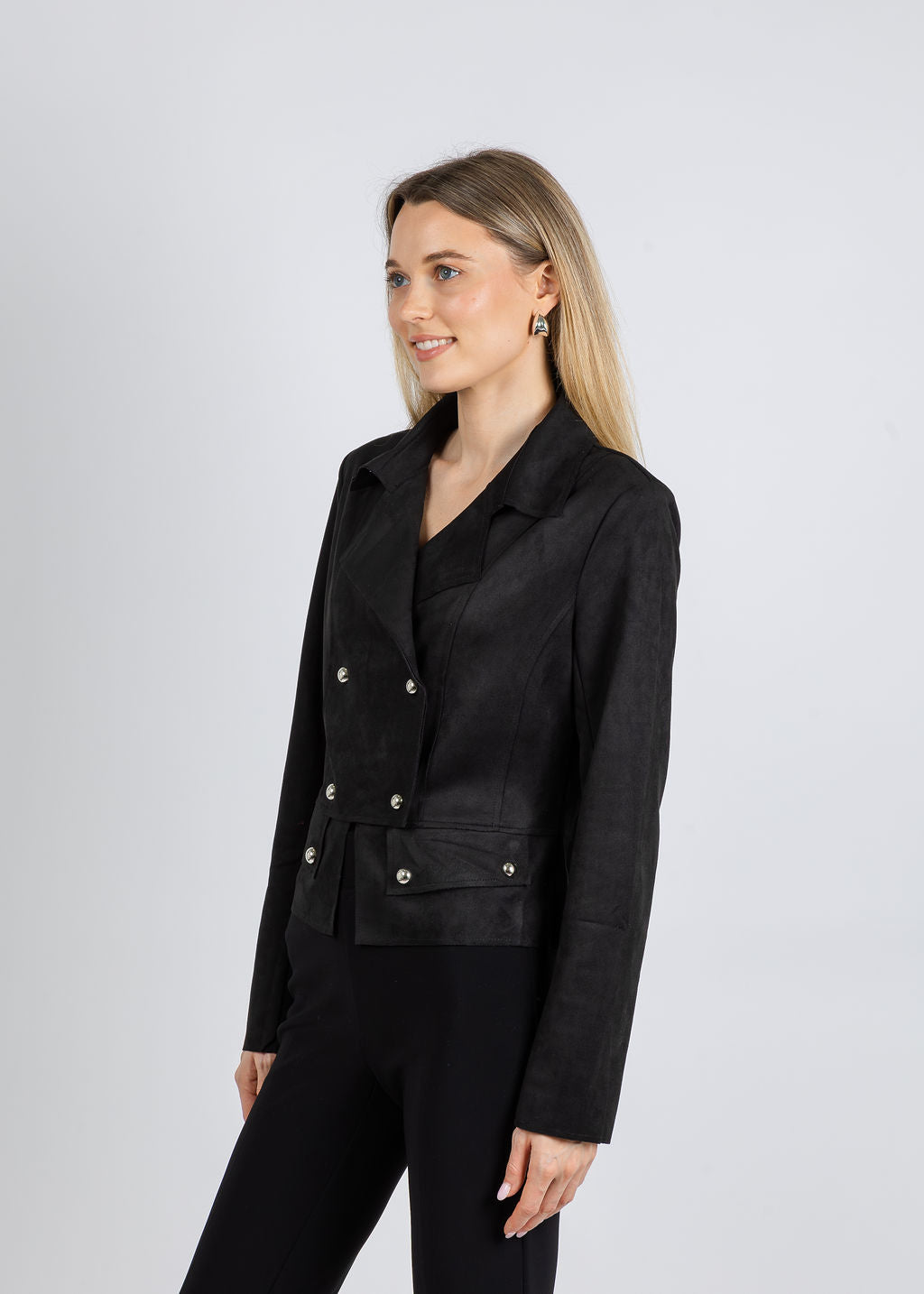 BK Olivia Studs Jacket in Black available at Barbara Katz