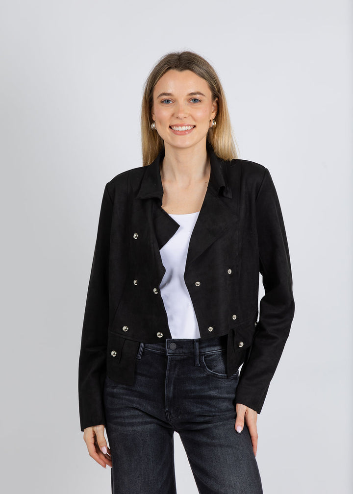 BK Olivia Studs Jacket in Black available at Barbara Katz