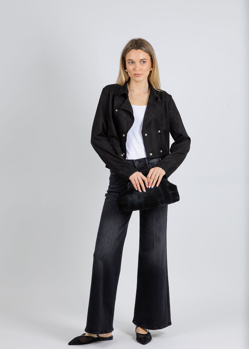 BK Olivia Studs Jacket in Black available at Barbara Katz