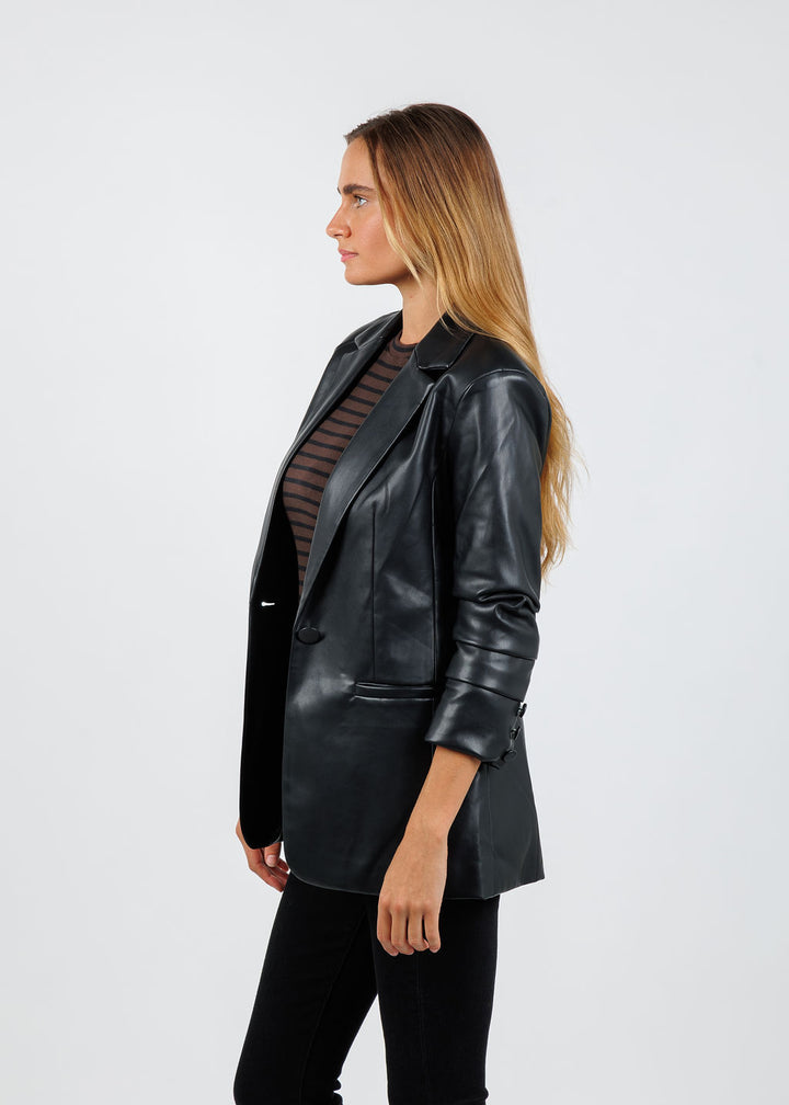 BK Orion Vegan Blazer in Black available at Barbara Katz