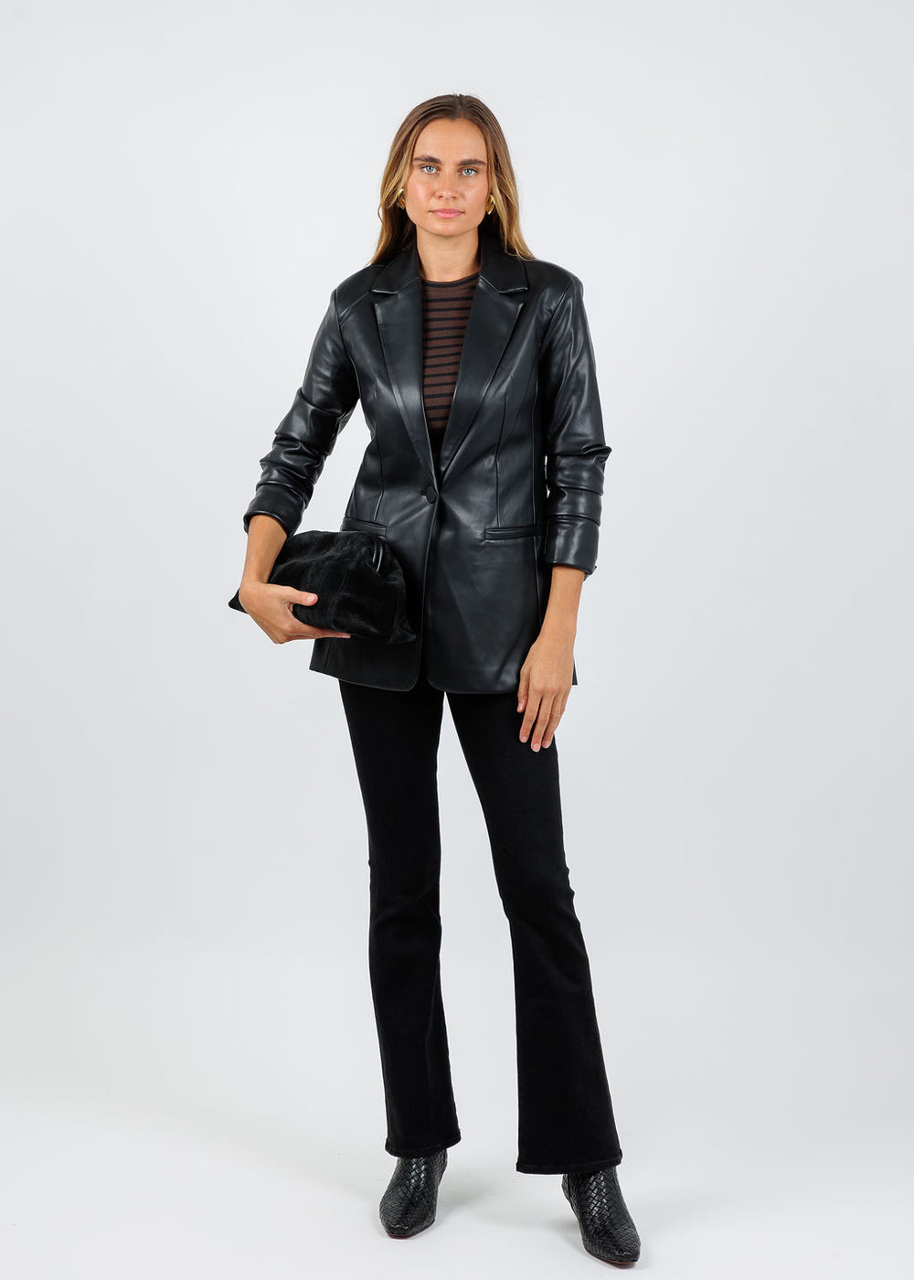 BK Orion Vegan Blazer in Black available at Barbara Katz