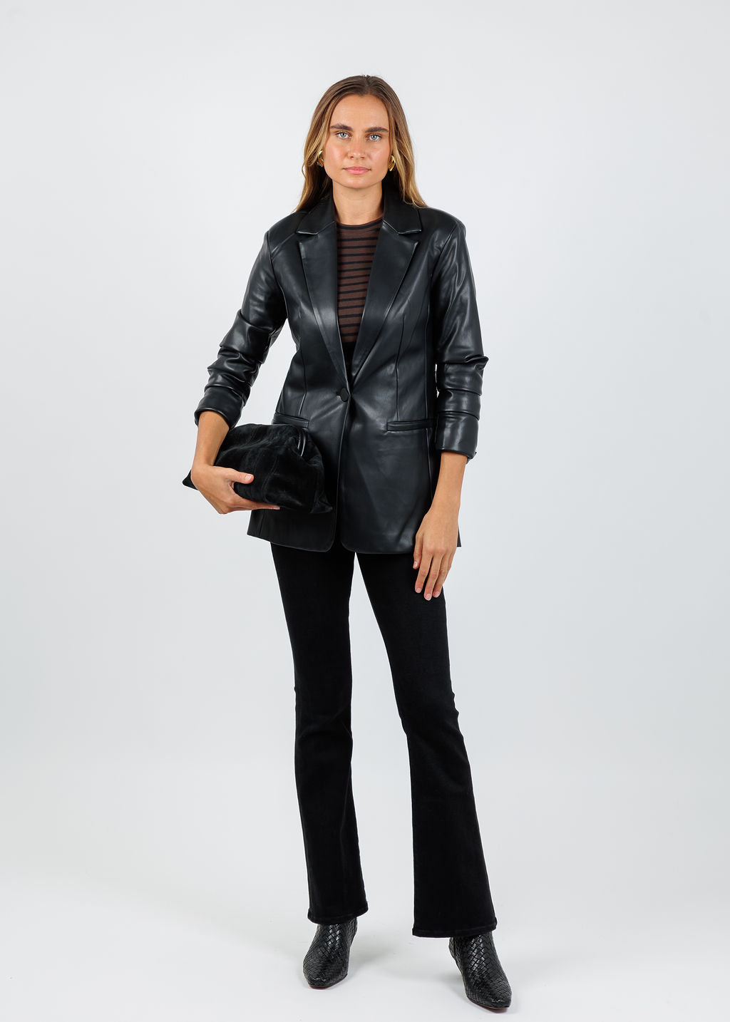 BK Orion Vegan Blazer in Black available at Barbara Katz
