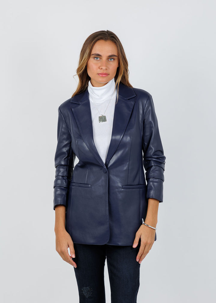 BK Orion Vegan Blazer in Navy available at Barbara Katz