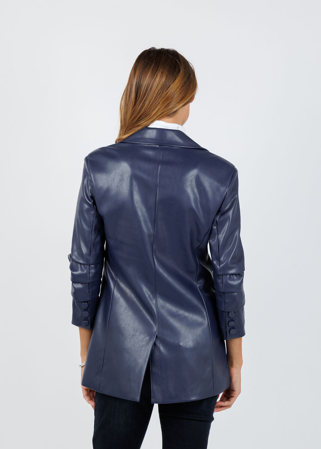 BK Orion Vegan Blazer in Navy available at Barbara Katz