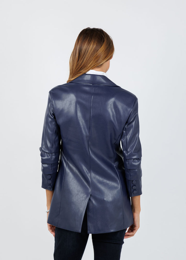 BK Orion Vegan Blazer in Navy available at Barbara Katz
