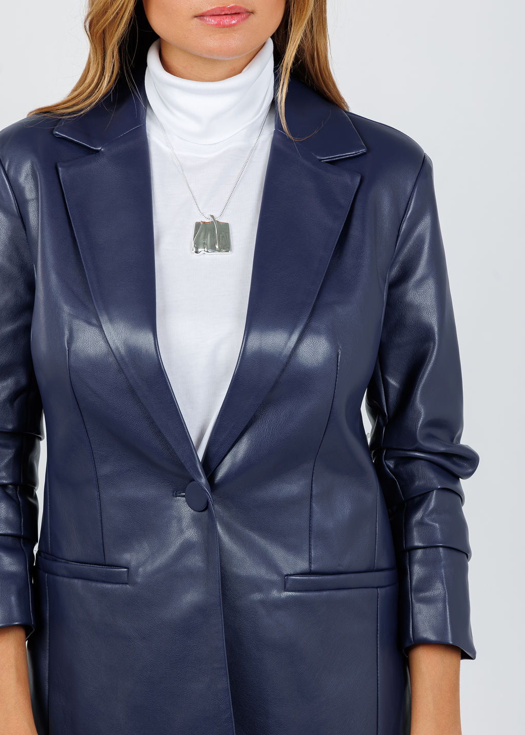 BK Orion Vegan Blazer in Navy available at Barbara Katz