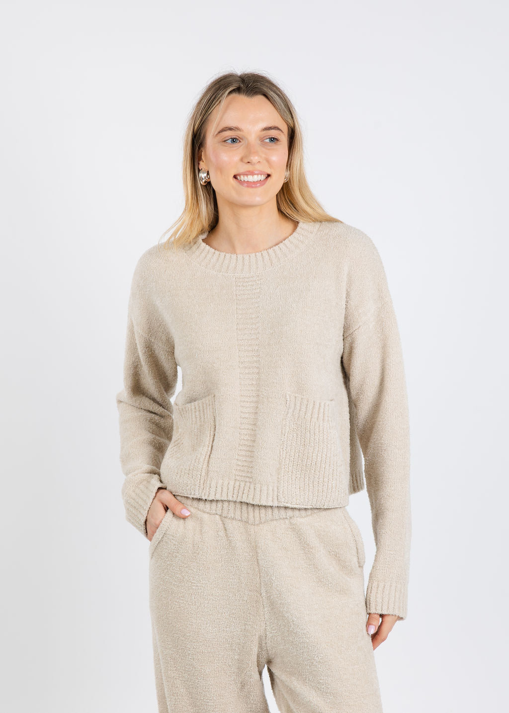BK Penn Mushy Cardi in Ivory available at Barbara Katz
