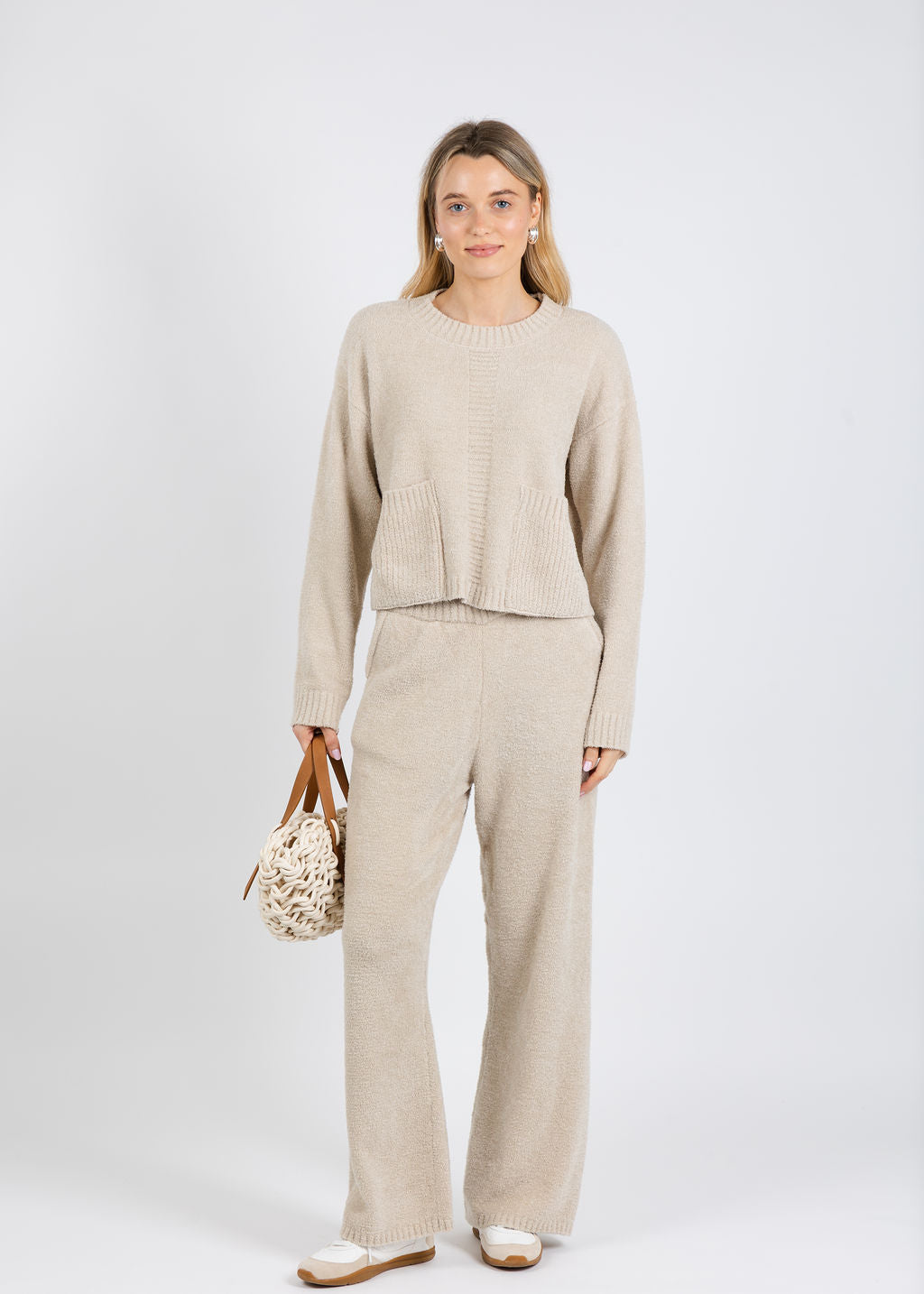 BK Penn Mushy Cardi & Penn Chenille Crop Pants Ivory available at Barbara Katz