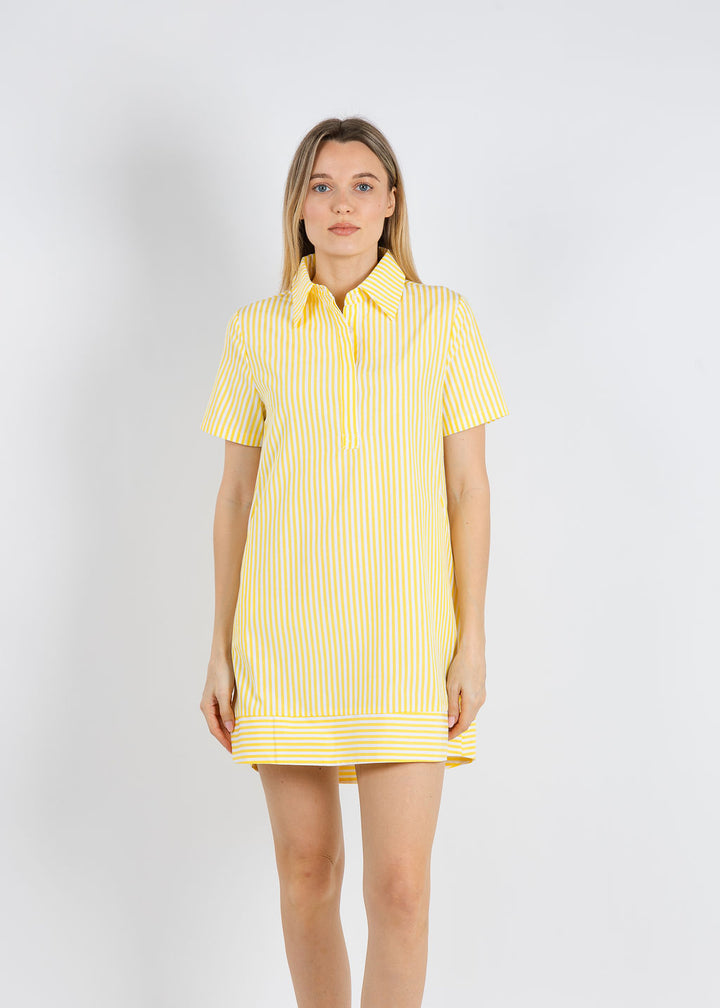 BK Phoebe Shirt Dress in Yellow/White available at Barbara Katz