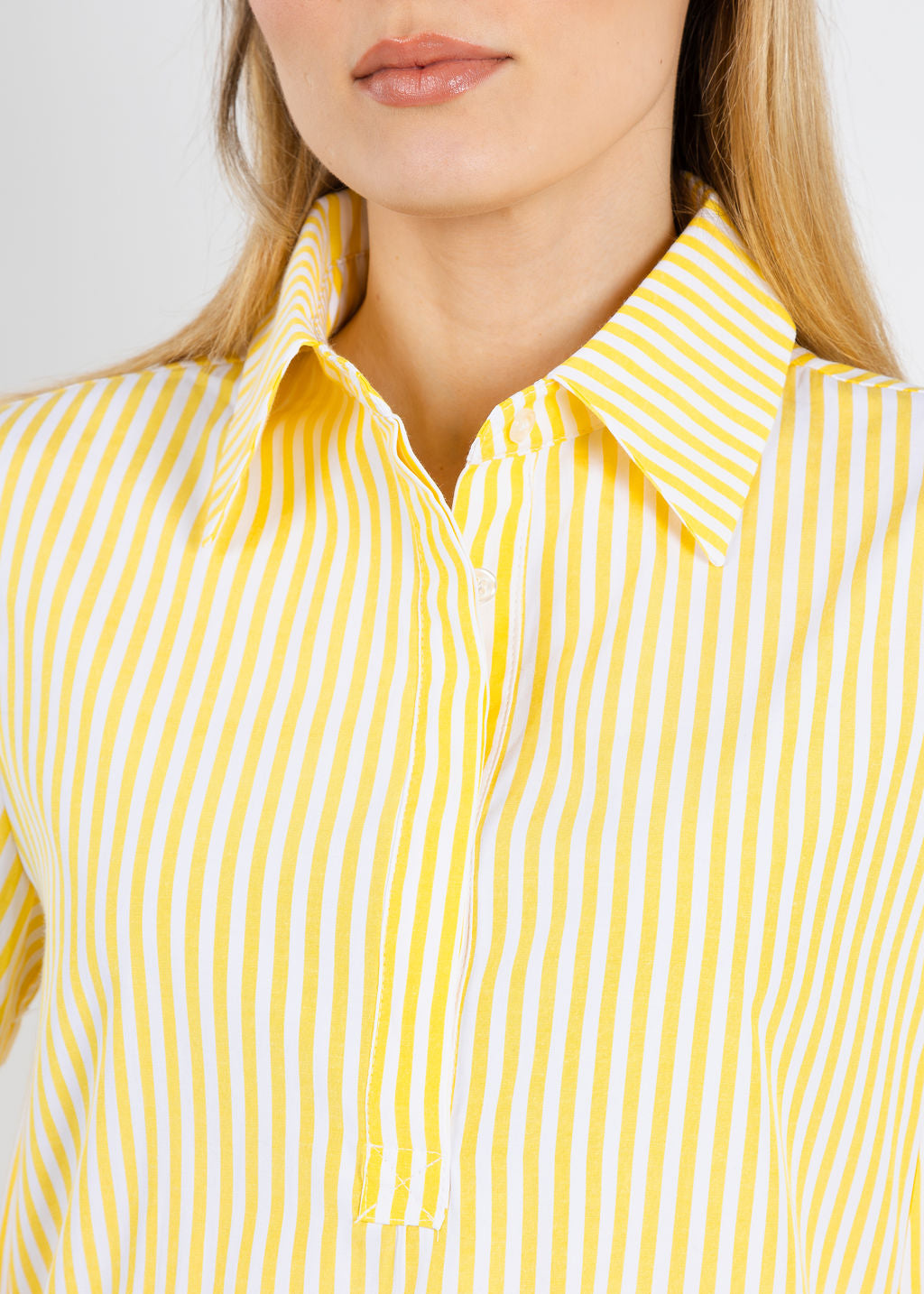 BK Phoebe Shirt Dress in Yellow/White available at Barbara Katz