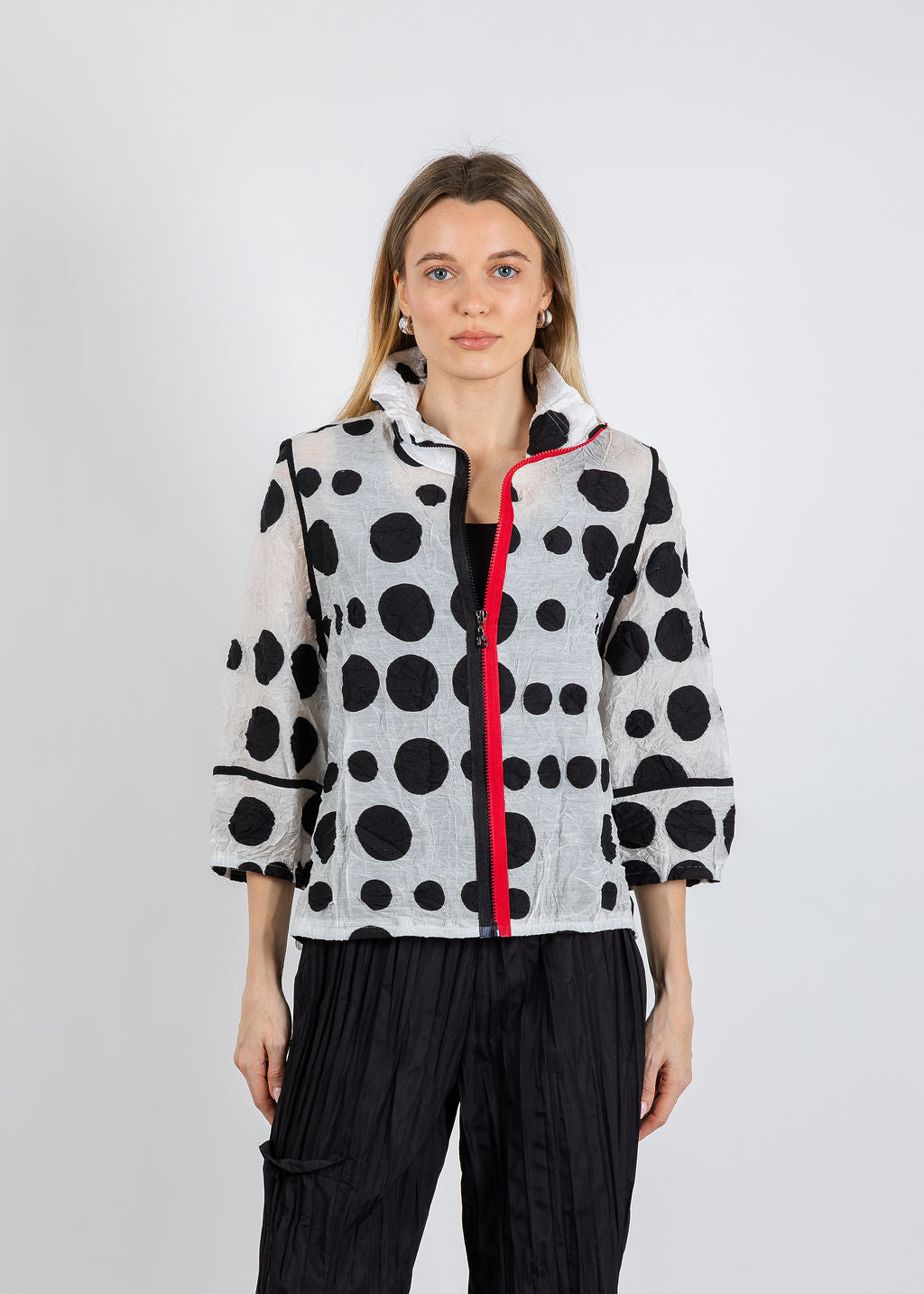 BK Polka Dot Jacket in Black/White/Red available at Barbara Katz
